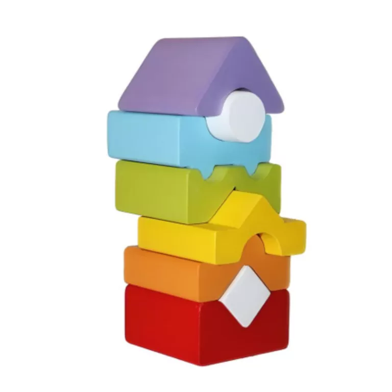 Drewniana wieża z klocków - tantis.pl