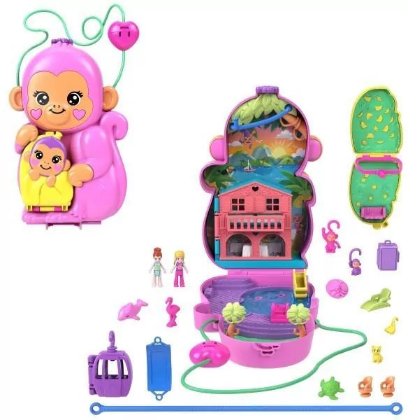 Polly Pocket. Kompaktowa torebka Urocze małpki - tantis.pl