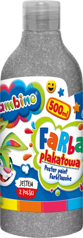 Farba plakatowa srebrna 500ml BAMBINO - tantis.pl