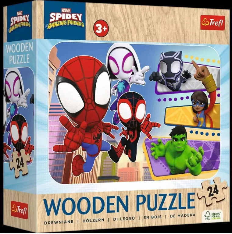 Puzzle drewniane 24 Spiday i przyjaciele TREFL - tantis.pl