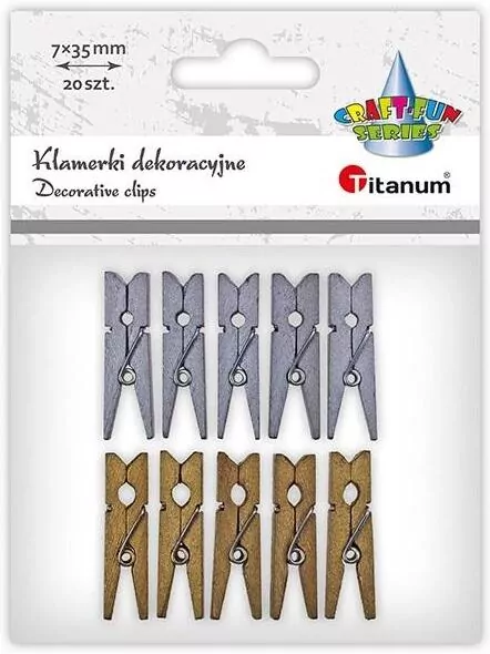 Klamerki drewniane 2 kolory 7x35mm 10szt mix - tantis.pl