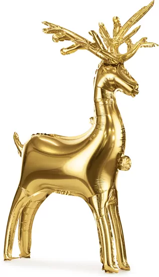Balon foliowy Renifer złoty 124x80 - tantis.pl