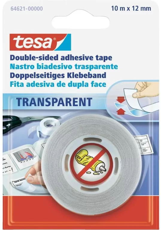 Taśma biurowa Tesa dwustronna 10mx12mm - tantis.pl