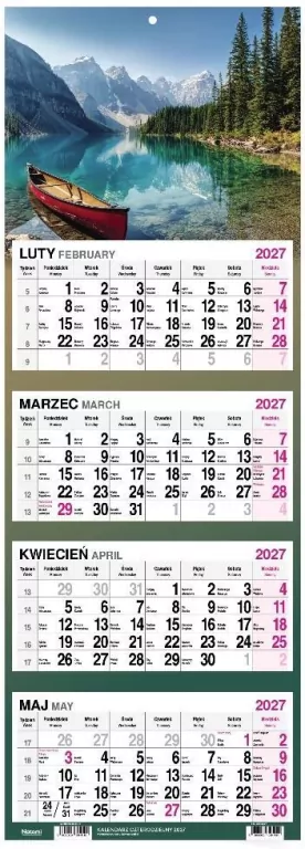 Kalendarz 2027 Czterodzielny Zatoka górska - tantis.pl