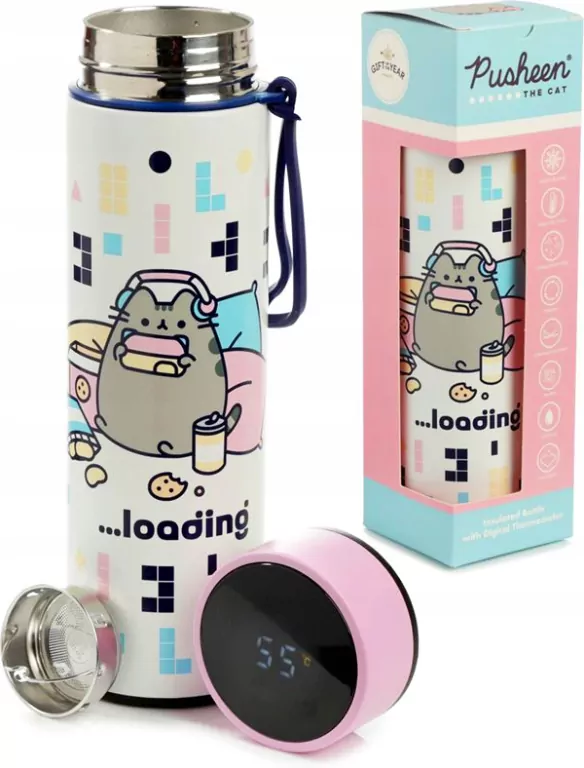 Butelka termiczna z termometrem Pusheen - tantis.pl