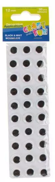Ozdoba dekoracyjna oczy samoprzylepne 12mm 30 - tantis.pl