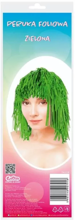 Peruka foliowa zielona - tantis.pl