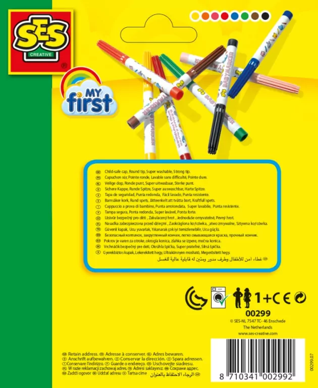 Mazaki do tkanin 8 kolorów baby markers - tantis.pl