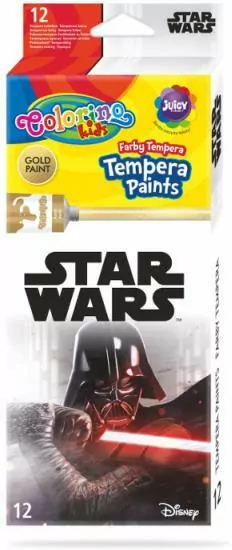 Farby Colorino Kids tempera w tubach 12 kolorów 12 ml Star Wars - tantis.pl