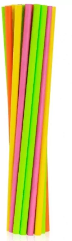 Rurki słomki papierowe Fluor MIX 6x197mm 24szt - tantis.pl