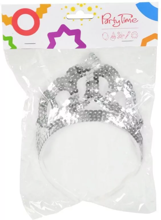 Tiara z cekinami srebrna - tantis.pl
