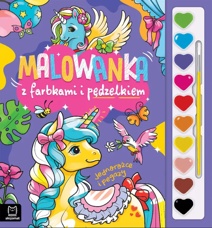 Malowanka z farbkami i pędzelkiem. Jednorożce - tantis.pl