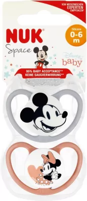NUK. Space. Smoczki. 0-6 miesięcy. Myszka Miki i Minie