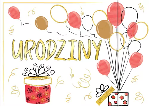 Karnet B6 składany Urodziny - Prezenty - tantis.pl