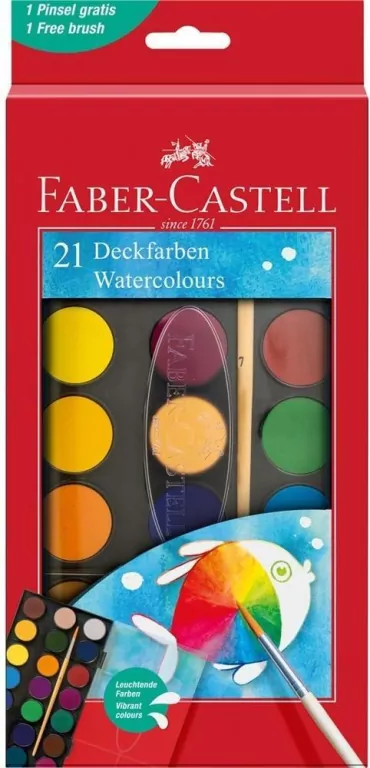 Farby szkolne 21 kol. 30 mm FABER CASTELL - tantis.pl