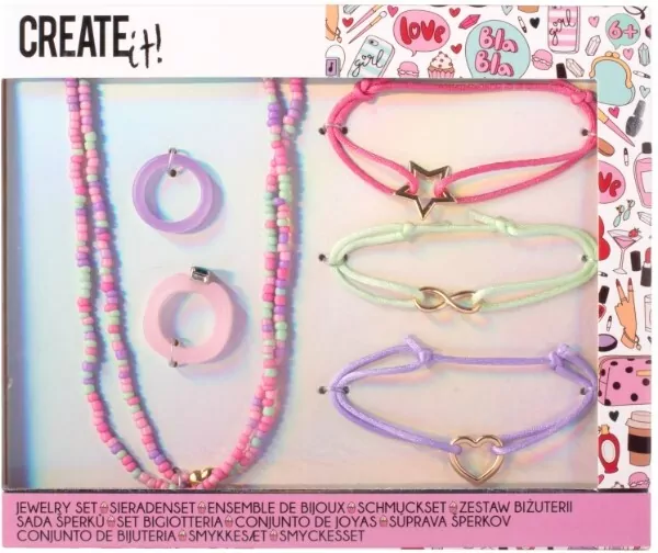 Create It!. Zestaw biżuterii. Tęczowe koraliki, mix - tantis.pl