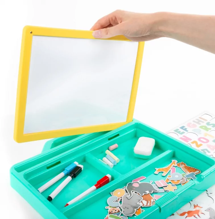 Przenośny zestaw tablic 5w1 ZOO w walizce KIDEA - tantis.pl
