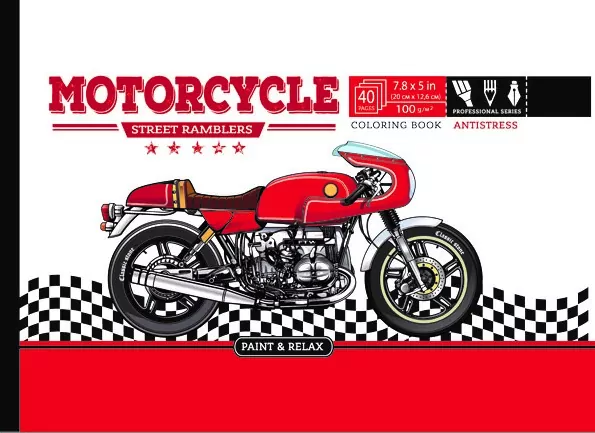 Kolorowanka antystresowa 200x126. 20 Motorcycle - tantis.pl