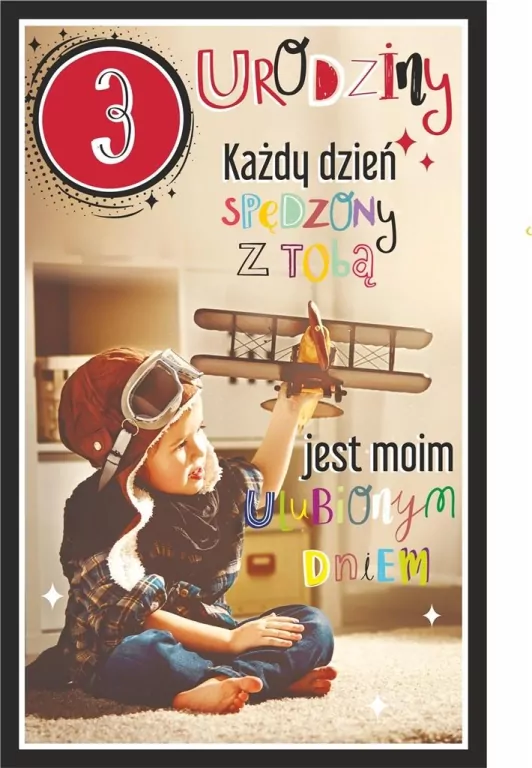Kartka okolicznościowa Urodziny 3 chłopiec - tantis.pl
