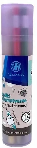Kredki automatyczne w tubie Amimals 12kol ASTRA - tantis.pl