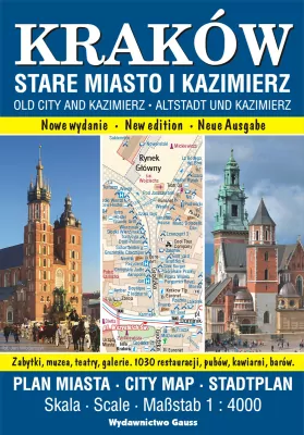 Kraków. Stare Miasto i Kazimierz. Plan miasta 1:4000