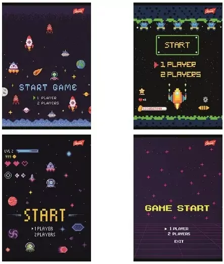 Paczka Zeszyt A5 16k.krata okładka laminowana Pixel Universe mix 15 sztuk - tantis.pl