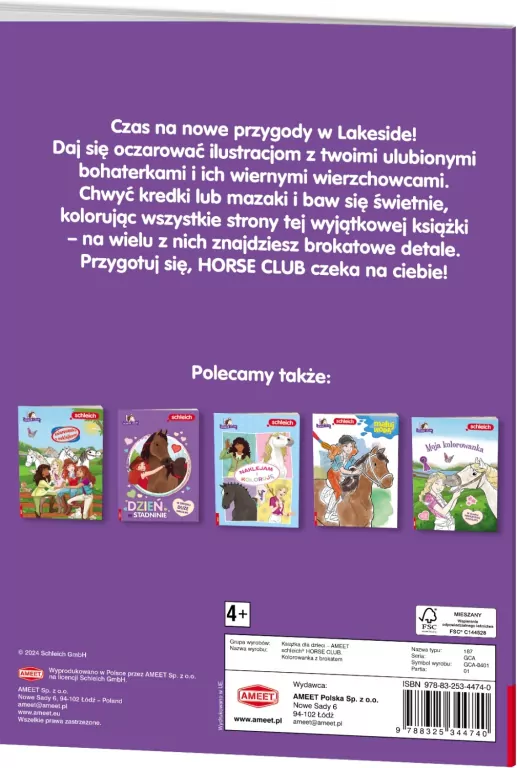 Horse Club. Kolorowanka z brokatem - tantis.pl