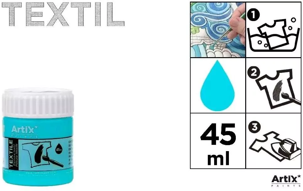 Farba do tkanin błękit turkusowy 45ml - tantis.pl