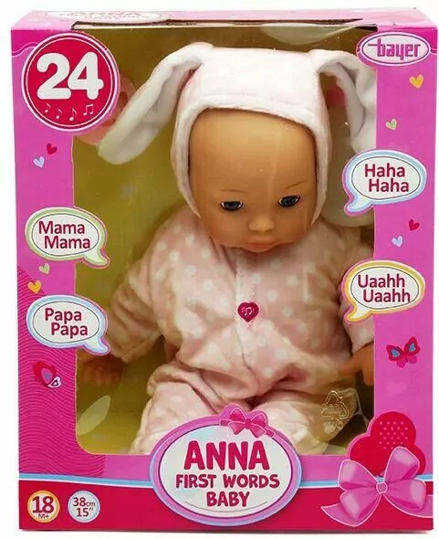 Lalka bobas Anna 38cm. Pierwsze słowa 38cm - tantis.pl