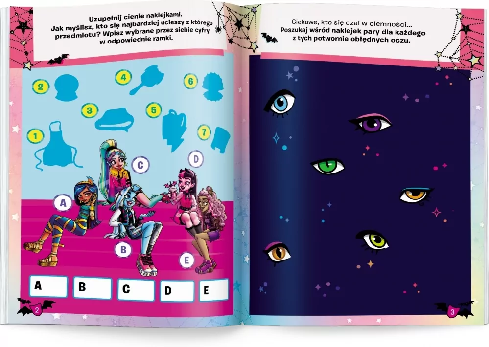 100 brokatowych naklejek Monster High - tantis.pl
