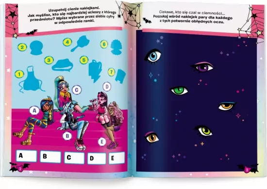 100 brokatowych naklejek Monster High