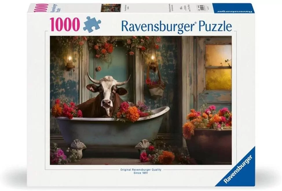Puzzle 1000. Krowa w kąpieli - tantis.pl