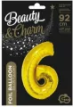 Balon foliowy cyfra 6, złota 92cm - tantis.pl