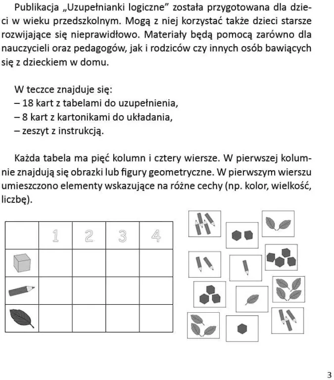 Uzupełnianki logiczne. Materiały usprawniające logiczne myślenie i umiejętność kategoryzowania - tantis.pl