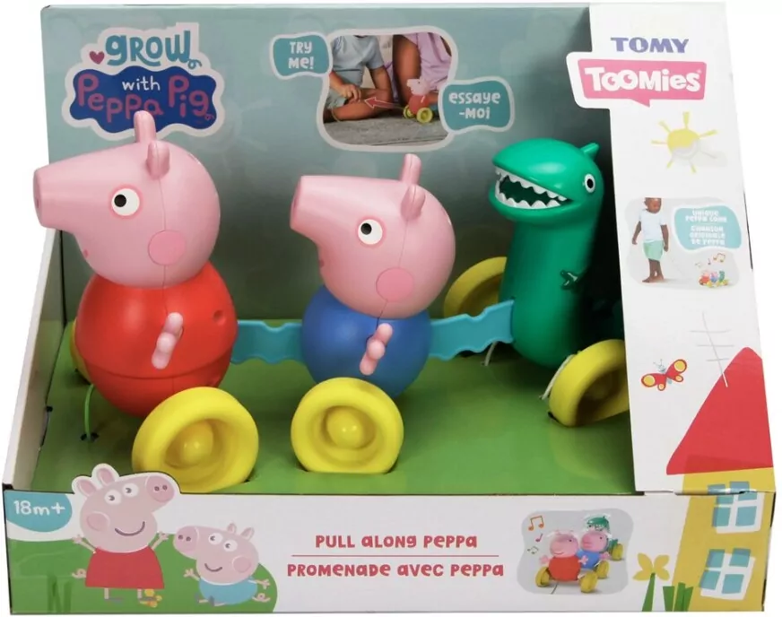 TOMY Toomies. Świnka Peppa rodzinka do ciągnięcia - tantis.pl