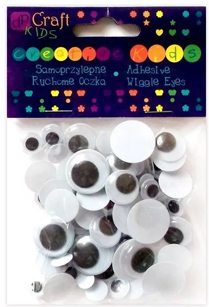 Samoprzylepne ruchome oczka 75szt mix - tantis.pl
