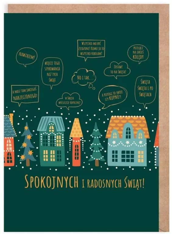 Kartka Boże Narodzenie Rozmowy przy stole K143 - tantis.pl