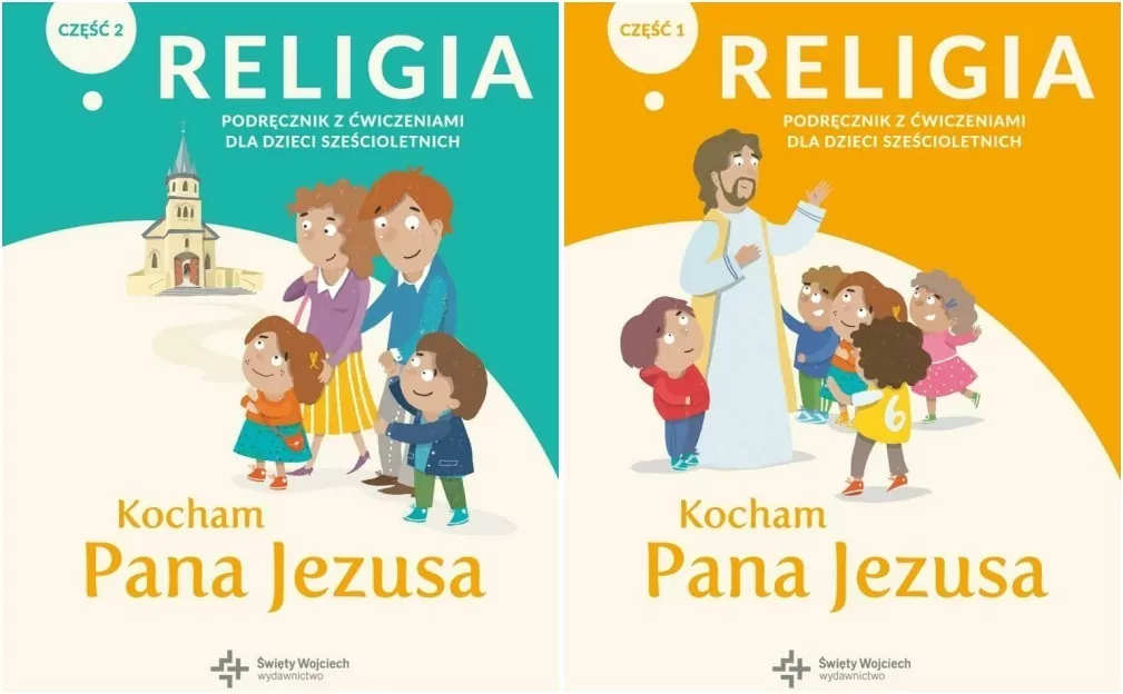 Pakiet: Religia. Kocham Pana Jezusa. Podręcznik z ćwiczeniami dla dzieci sześcioletnich. Tom 1-2 - tantis.pl