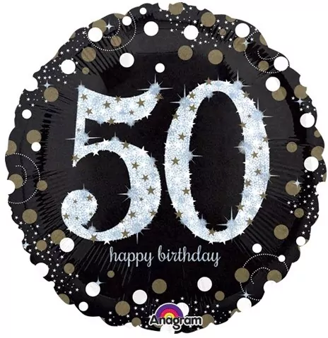 Balon foliowy Sparkling Birthday 50 43cm - tantis.pl