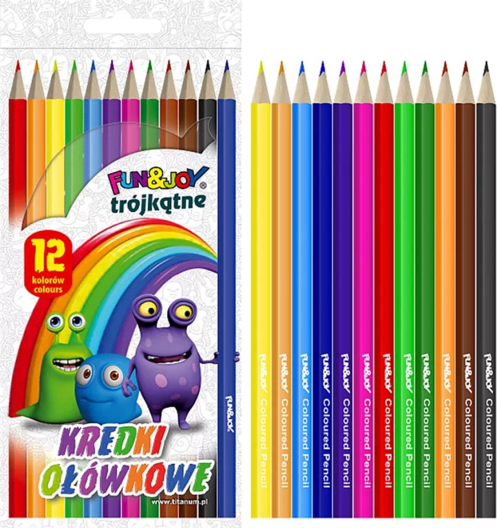 Kredki ołówkowe trójkątne 12 kolorów - tantis.pl