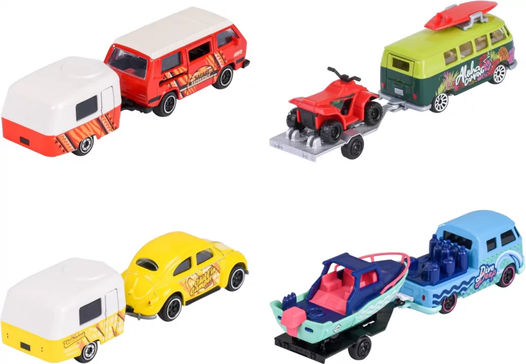 Majorette Volkswagen z przyczepą mix - tantis.pl