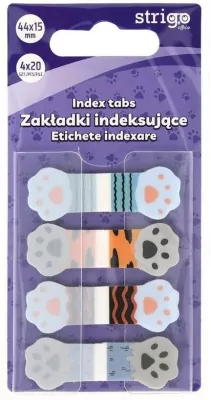 Zakładki indeksujące Łapki 44x15mm 80 kartek