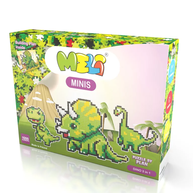 Klocki Meli Minis Dino 3w1 1000 elementów - tantis.pl