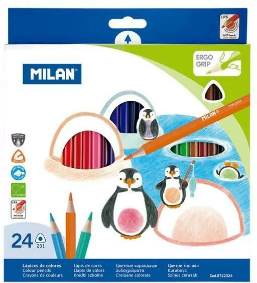 Kredki ołówkowe trójkątne 24 kolory - tantis.pl