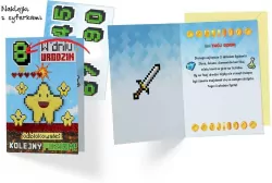 Karnet Urodziny Minecraft. Wymienne cyfry