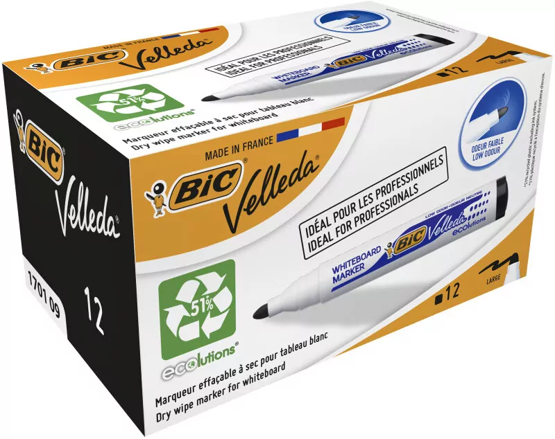 Marker Velleda Eco okrągły czarny  BIC - tantis.pl