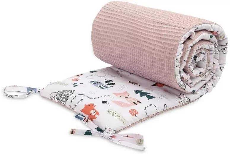 Ochraniacz do łóżeczka Wafel liski różowy - tantis.pl