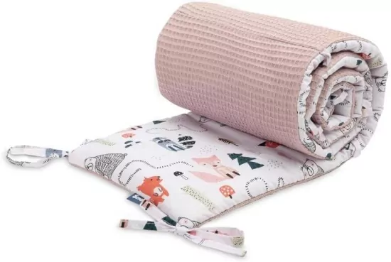 Ochraniacz do łóżeczka Wafel liski różowy