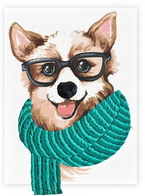 Malowanie po numerach IDEYKA 30x40cm z glinką Stylowy Corgi - tantis.pl