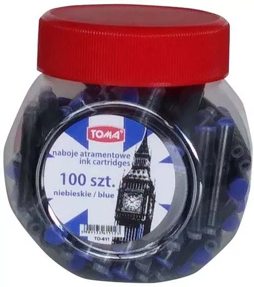 Naboje do piór niebieskie, 100 sztuk. - tantis.pl